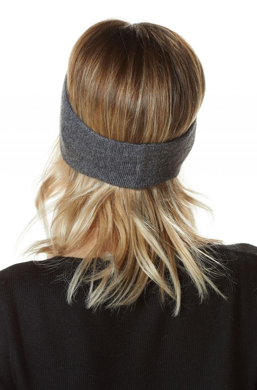 Alpakka pannebånd med ørevarmere, unisex, grå