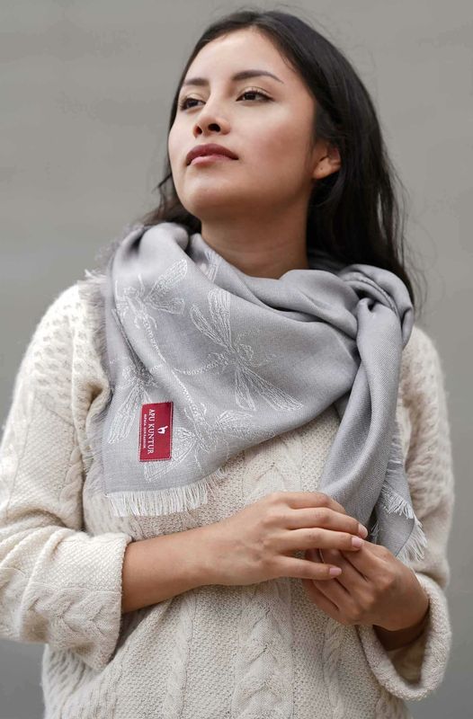 Alpakka skjerf, Libelle, sølvgrå