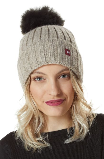 Hovedbilde Alpakka lue med dusk, Bianca. sand