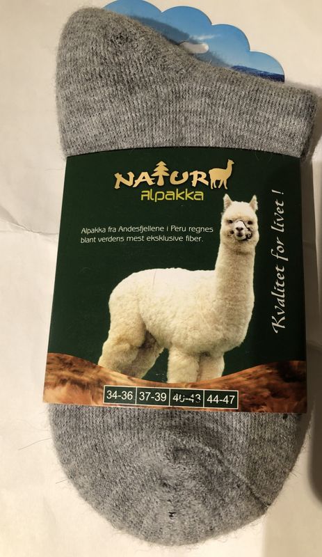 Hverdagssokken, alpakka sokk, koksgrå