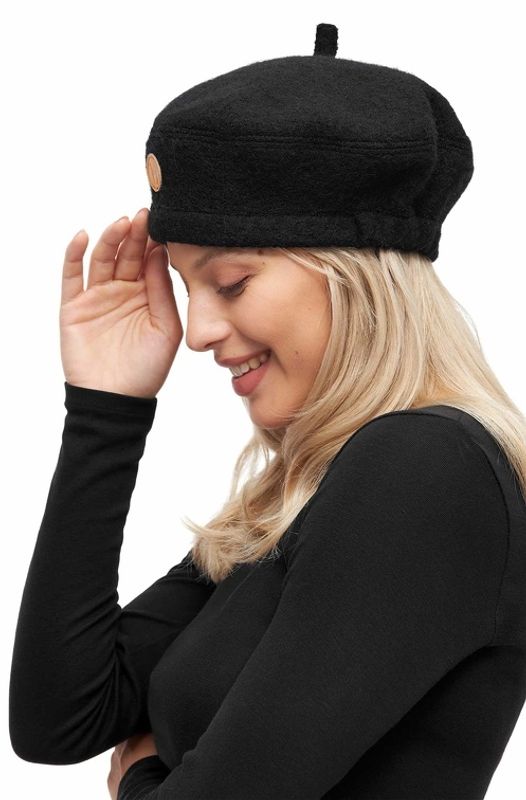 Alpakka lue, BERET Basker, sort