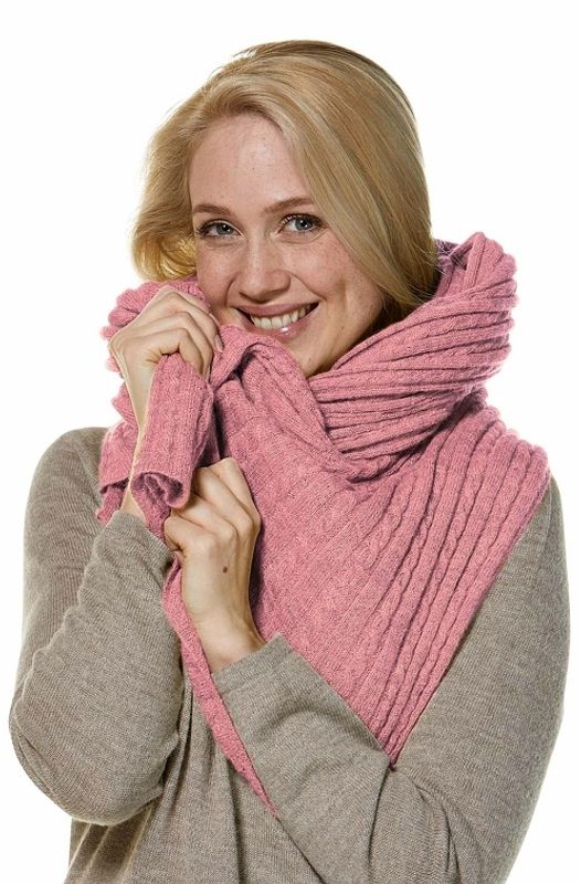 Alpakka skjerf / reiseteppe, Suave, Rosa