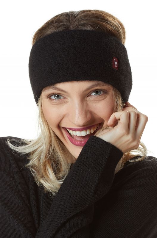 Alpakka pannebånd, Stretch, unisex, sort