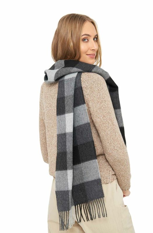 Alpakka skjerf, Karo, grå