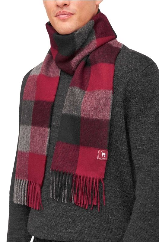 Alpakka skjerf, Karo, Unisex - Rød