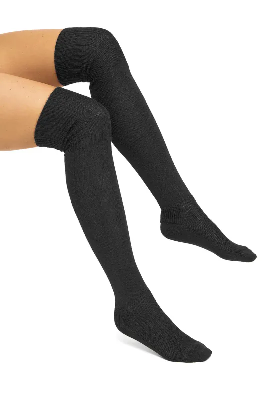 Alpakka sokker, OVERKNEE, sort