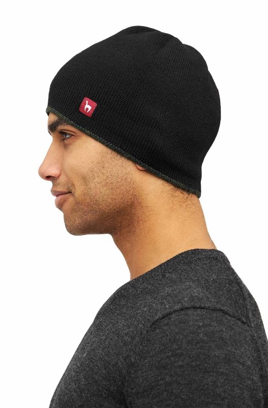 Alpakka lue, Vendbar, Unisex - Grønn/Sort