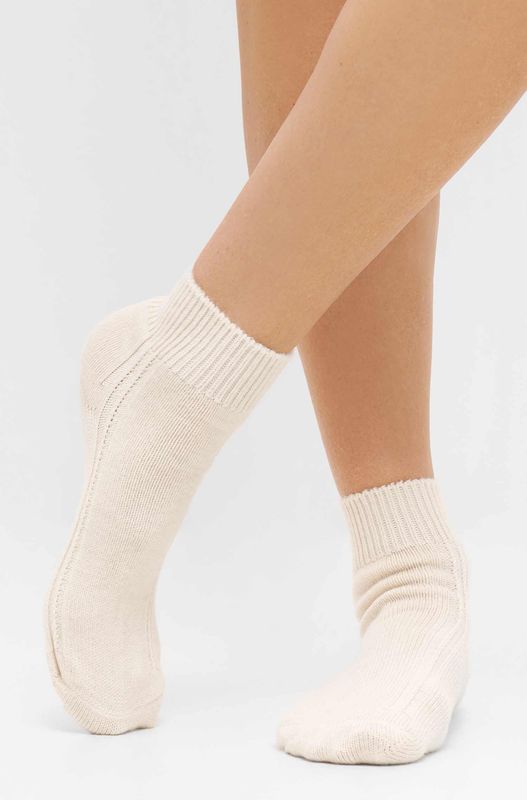 Alpakka ankelsokk, Glattstrikket, hvit