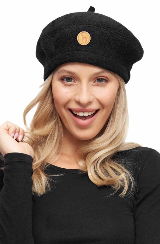 Alpakka lue, BERET Basker, sort