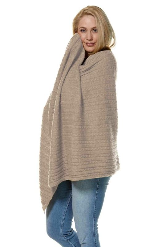 Alpakka skjerf / reiseteppe, Suave, Sand