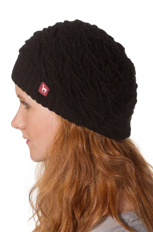 Alpakka lue, BIESEN Beret, sort