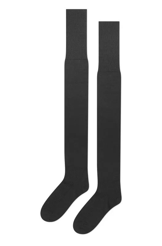 Alpakka sokker, OVERKNEE, sort