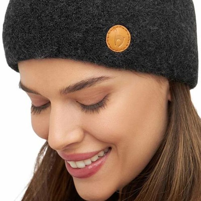 Alpakka pannebånd, Stretch, unisex, antrasitt