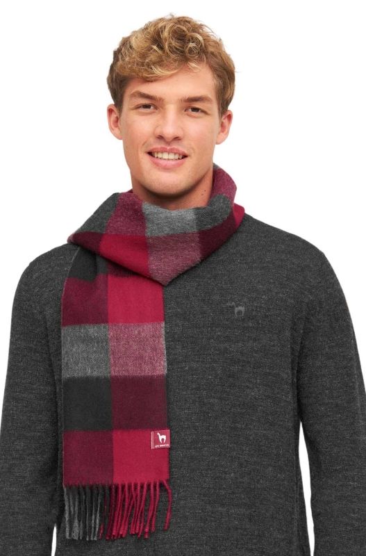 Alpakka skjerf, Karo, Unisex - Rød