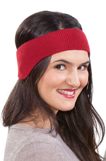 Main Image Alpaca Headband with Ear Warmers - Red